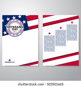 Set of Veterans Day brochure. Veterans Day. Honoring all who served. Set poster templates in veterans day style. Vector background on Veterans Day