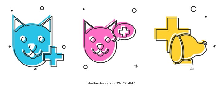 Set Veterinary clinic symbol, Veterinary clinic symbol and Veterinary clinic symbol icon. Vector