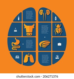 Set of veterinary flat icons