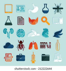 Set of veterinary flat icons