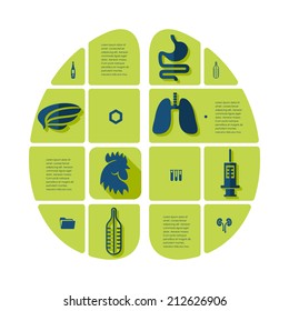 Set of veterinary flat icons