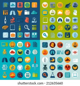 Set of veterinary flat icons