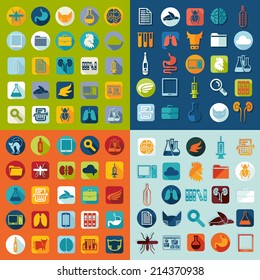 Set of veterinary flat icons