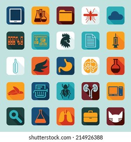 Set of veterinary flat icons