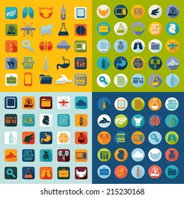 Set of veterinary flat icons