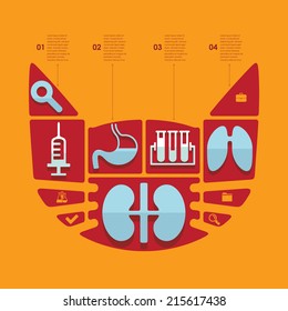 Set of veterinary flat icons
