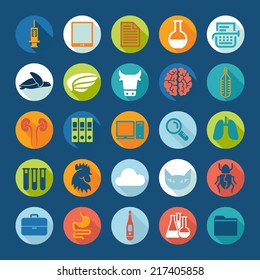 Set of veterinary flat icons