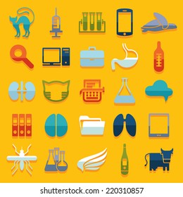 Set of veterinary flat icons