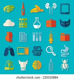 Set of veterinary flat icons