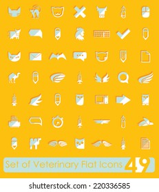 Set of veterinary flat icons