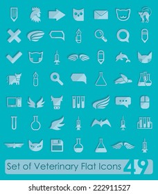 Set of veterinary flat icons