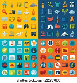 Set of veterinary flat icons