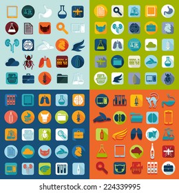 Set of veterinary flat icons