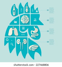 Set of veterinary flat icons