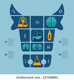 Set of veterinary flat icons