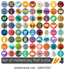 Set of veterinary flat icons