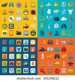 Set of veterinary flat icons