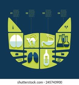 Set of veterinary flat icons