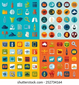 Set of veterinary flat icons