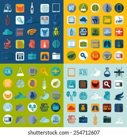 Set of veterinary flat icons