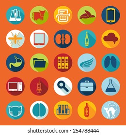 Set of veterinary flat icons