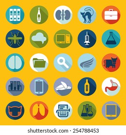 Set of veterinary flat icons