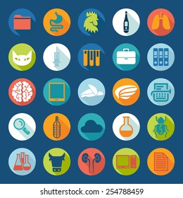 Set of veterinary flat icons