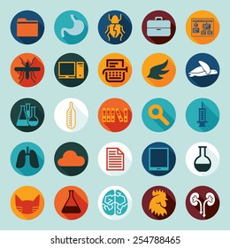 Set of veterinary flat icons