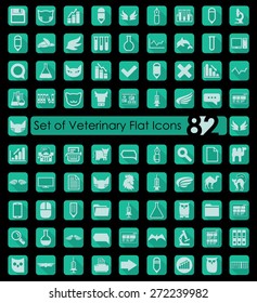 Set of veterinary flat icons