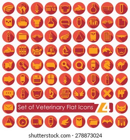 Set of veterinary flat icons