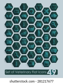 Set of veterinary flat icons