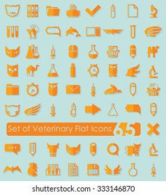 Set of veterinary flat icons