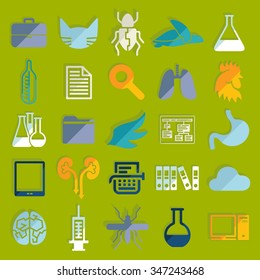 Set of veterinary flat icons