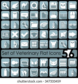 Set of veterinary flat icons