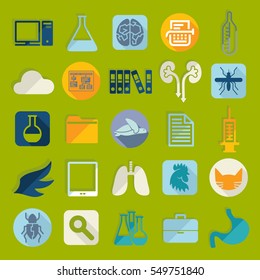 Set of veterinary flat icons