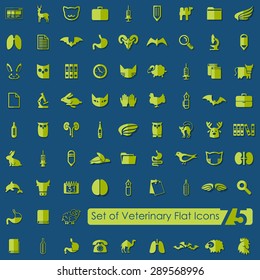 Set of veterinary flat icons for Web and Mobile Applications