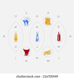 Set of veterinary icons