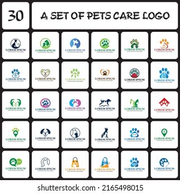 un conjunto de logotipos veterinarios , un conjunto de logotipos para mascotas