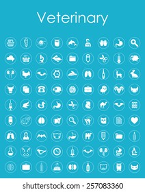 Set of veterinary simple icons