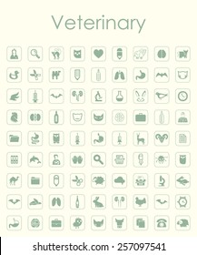 Set of veterinary simple icons