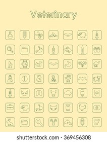 Set of veterinary simple icons