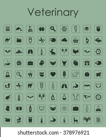 Set of veterinary simple icons