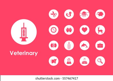 Set of veterinary simple icons