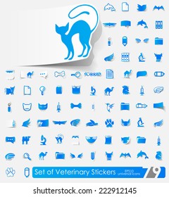 Set of veterinary stickers