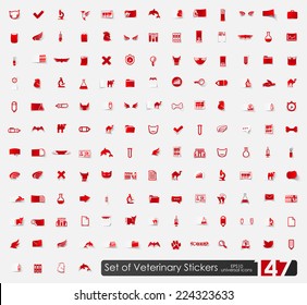 Set of veterinary stickers