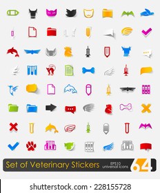 Set of veterinary stickers