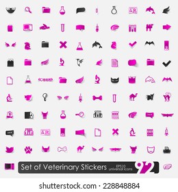 Set of veterinary stickers
