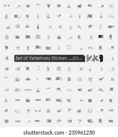 Set of veterinary stickers
