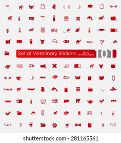 Set of veterinary stickers