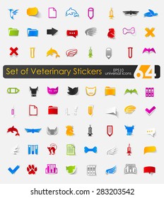 Set of veterinary stickers